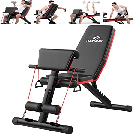 Home Gym Adjustable Weight Bench Foldable Workout Bench, Mosunx Adjustable Sit Up Incline Abs Benchs Flat Fly Weight Press Fitness (Adjustable Set A, Black)