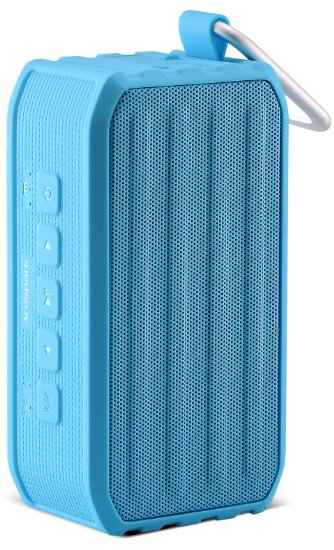 Arespark Outdoor Bluetooth 40 Speaker with 12 Hours Playtime 7W Dual Stereo Bass Radiator IPX4 Waterproof NFC SDTF card Play Blue