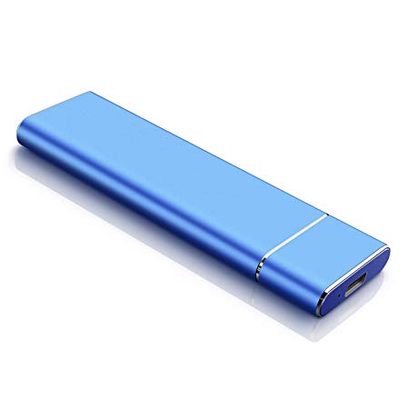 2TB External Hard Drive Portable Hard Drive, TEMSOOM Ultra Slim HDD USB 3.1/Type-C for Mac, PC, PS4, and Xbox (2TB, Blue)