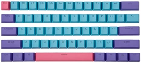 Taide Shine-Through Keycaps,61 Key ANSI Layout OEM Profile PBT Thick Keycaps for 60% Mechanical Keyboard Joker Keycaps