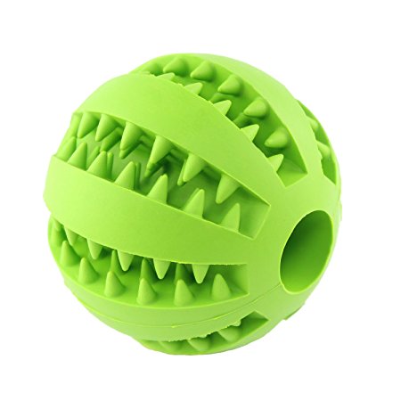 wangstar Dual Pet Dog Toy Balls, Nontoxic, Bite Resistant Rubber Balls, Tooth Cleaning Ball, Chew Training Dog Ball Toy, Size 2.8 Inch