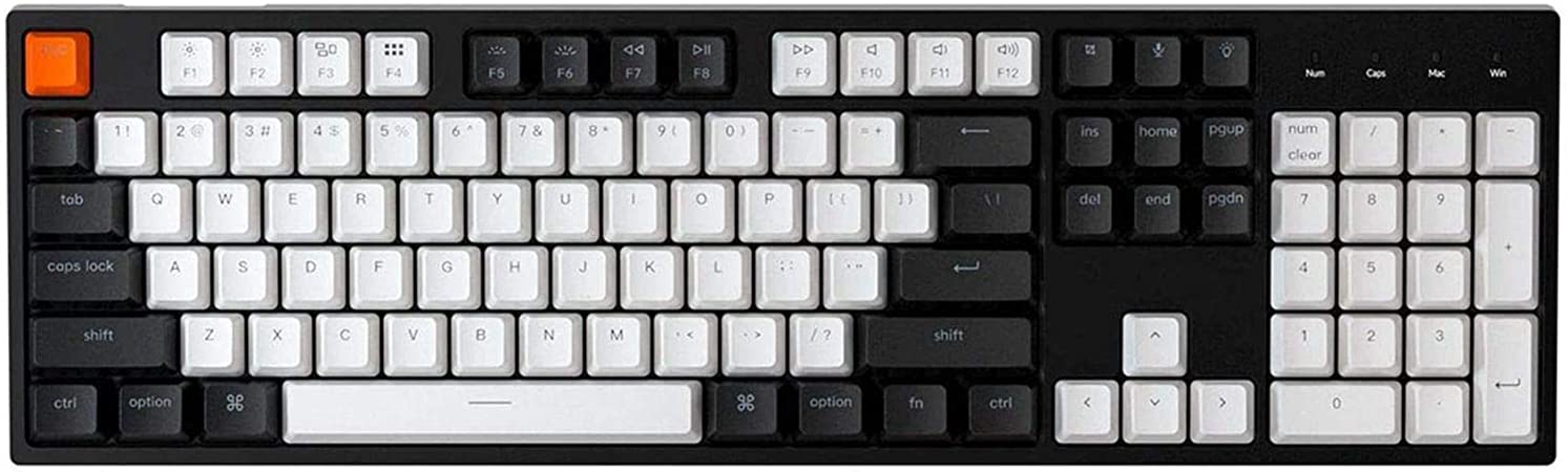 Keychron C2 Full Size Wired Mechanical Keyboard for Mac,Hot-swappable,Gateron Brown Switch, RGB Backlight, 104 Keys Double Shot ABS keycaps Gaming Keyboard for Windows, USB-C Type-C Braid Cable