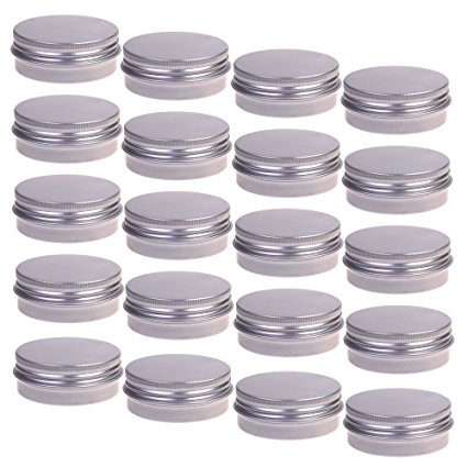 BCP 20pcs 1/2 Ounce 15ml Aluminum Tin Screw Cap Round Storing Can Container