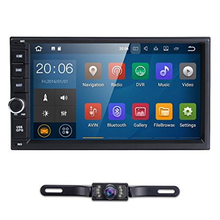 Standard Double 2 Din Android 7.1 In Dash Car Stereo Radio GPS Navigation Support 4G WIFI Bluetooth Mirrorlink with Rear Camera