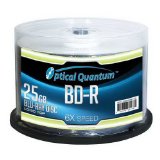 Optical Quantum OQBDR06LT-50 6X 25GB BD-R Single Layer Blu-Ray Recordable Blank Media Logo Top 50-Disc Spindle