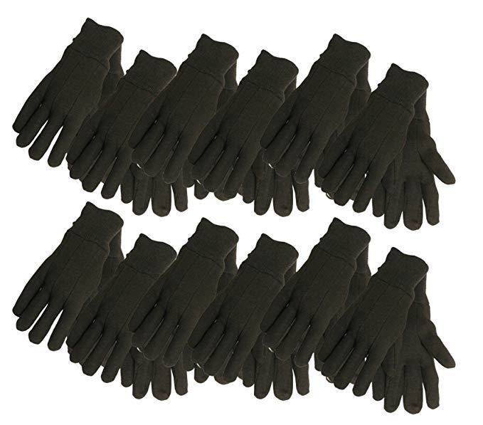 Cotton Jersey Work Gloves , 7792P12, Size: Large, Brown, 12-Pack