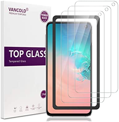 Samsung Galaxy S10e Screen Protector, Vancold 5.8 inch (3 Pack) HD Clear Tempered Glass Screen Protector for Samsung Galaxy S10E 2019 with Installation Frame