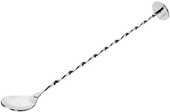 Kosma Stainless Steel Mixing Spoon with Masher, Twisted Bar Spoon, Length - 11" | Cocktail Spoon