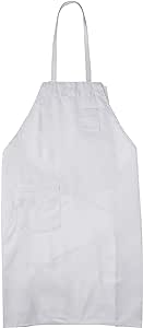 Winco BA-PWH Full Length Bib Apron with Pocket, White