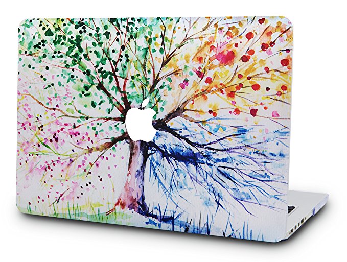 KEC MacBook Pro 13 Case 2017 & 2016 Plastic Hard Shell Cover A1706 / A1708 with/without Touch Bar (Four Season Tree)