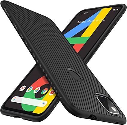 Google Pixel 4A Case, KuGi Ultra Slim Premium Soft Protective Case with Anti Slip Shockproof Durable Stylish for Google Pixel 4A Phone. (Black)