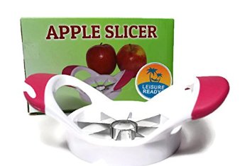 Apple Slicer Corer Cutter - Best to Core and Slice Apples, Pears, Potatoes - Will Handle up to 3-1/2". Easy Grip Silicone Coated Handles with Sharp Stainless Steel Blades Make 8 Perfect Gourmet Wedges