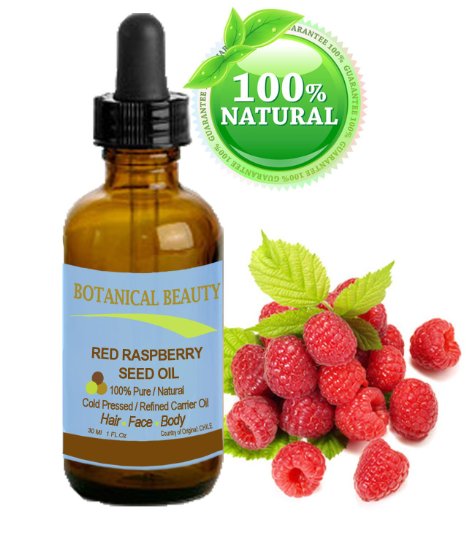 RASPBERRY SEED OIL 100 Pure  Natural  Virgin Cold Pressed  Undiluted For Face Hair and Body 1 Floz- 30 ml by Botanical Beauty