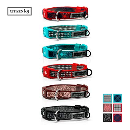 Buju Citizen K9 Dog Collar – Adjustable Large Medium Small xs Stays for Dogs & Cats – Durable Soft & Comfy Training Collars with Matching Leash Available – Male or Female - Pet Accessories