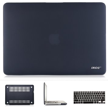 iXCC Apple MacBook Pro 13-inch Without Retina Display Rubberized Hard Shell Protective Case with Keyboard Cover [ Model: A1278 ] - Black