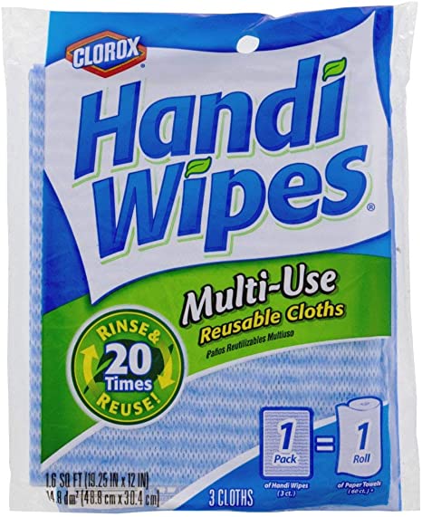 Clorox Handi Wipes Reusable Cleaning Cloths, Super Absorbent, Machine Washable - 3