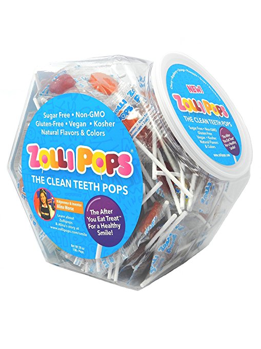 Zollipops The Clean Teeth Pops Hexagon Variety Jar, 150 Count