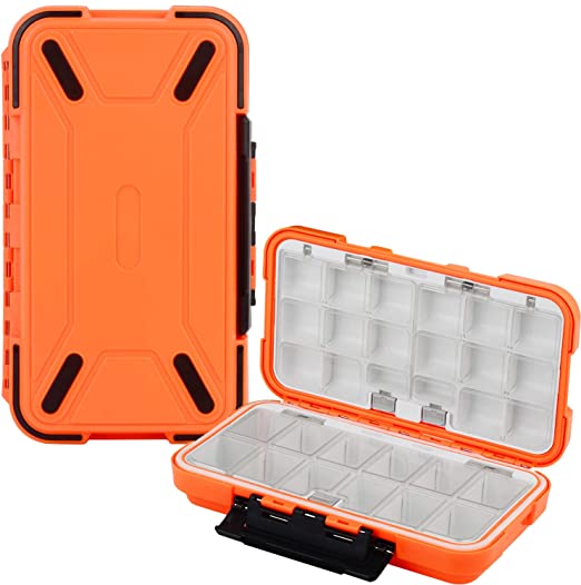 Uniwit Fishing Tackle Box Compact Waterproof Fishing Storage Box, Plastic Fishing Lure Box, Removable Grid Storage Organizer Making Kit for Fishing Lure/Hook Beads Earring Container Tool