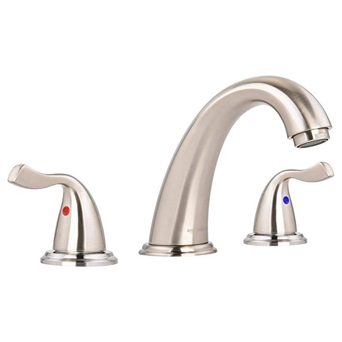 AmazonBasics Traditional 3-Piece Bathroom Faucet, Satin Nickel