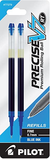 PILOT Precise V7 RT Liquid Ink Refill For Retractable Pens, Fine Point (0.7mm) Blue Ink, 2-Pack (77279)