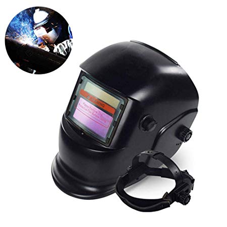 Auto Darkening Solar Powered Welding Helmet Welder Mask, Professional Hood with Wide Lens Adjustable Shade Range 4/9-13 for Mig Tig Arc Weld Grinding