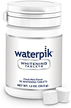 Waterpik Whitening Water Flosser Refill Tablets, Teeth Whitening Tablets for Use with Waterpik Whitening Flosser, Mint Flavour, Pack of 30 Tablets (WT-30UK)