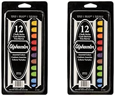 Quartet Alphacolor Chalk Sticks, Assorted Colors, 8 Colors, 12 Pack