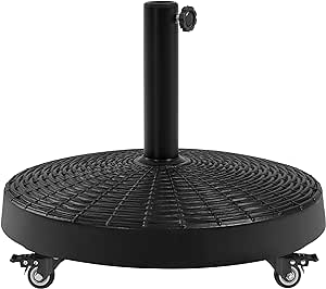 Yaheetech 20.5" 55.7lbs Patio Umbrella Base Self-Weight Heavy-Duty Resin Base Stand with Wheels for Outdoor Garden & Yard