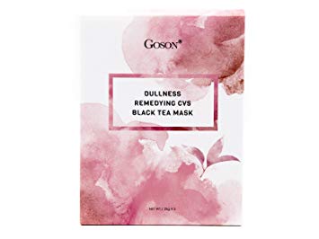 Goson Tea Infused Completely Skin Rejuvenation, Brightening, Glowing, De-Stressing Nano Fiber Dense Weaved Facial Sheet Mask Non-GMO, Vegan, Alcohol-Free Black Tea Infused Face Mask