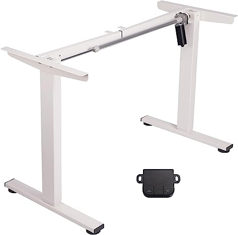 TOPSKY Single Motor Electric Adjustable Standing Computer Desk for Home and Office (White Frame only)