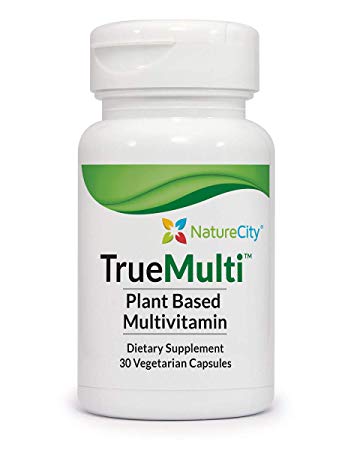 TrueMulti Whole Food Multivitamin – from 6 Non-Synthetic Organic Plant Sources – 30 Veggie Capsules