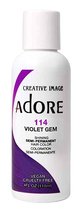 Adore Semi-Permanent Haircolor #114 Violet Gem 4 Ounce (118ml) (2 Pack)