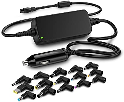 Outtag 65W Universal DC Adapter Laptop Car Charger for Dell HP ASUS Acer Lenovo Sony Samsung LG Toshiba Fujitsu Notebook Laptop Power Supply Cord Replacement 18.5V to 20V, w/15 Tips