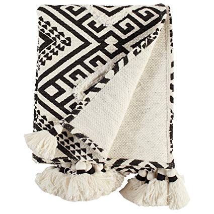 Rivet High Contrast Global Geometric 100% Cotton Throw Blanket