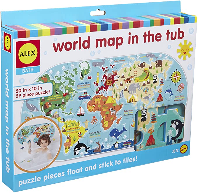 Alex Jura Toys 200020 Toys Bath World Map in The Tub