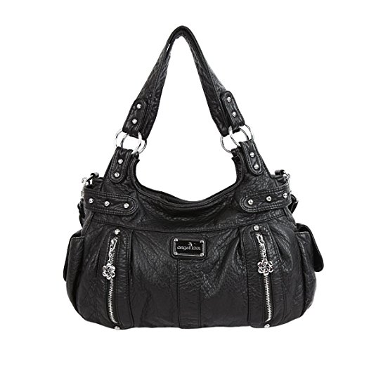 Angelkiss 2 Separated Compartments Large Capacity Purses and Handbags Soft Leather Shoulder Bags Women AK19244/2