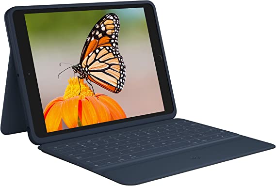 Logitech Rugged Combo 3 iPad Keyboard Case with Smart Connector for iPad (7th, 8th and 9th Generation) for Education - Classic Blue