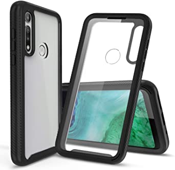 CBUS Heavy-Duty Phone Case with Built-in Screen Protector Cover for Motorola Moto G Fast –– Full Body (Black)