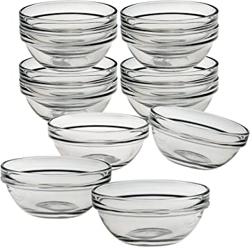 Luminarc Stackable 3 Inch Glass Pinch Bowl, Set of 12