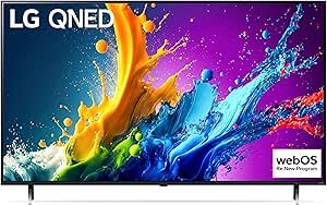 LG QNED 43'', Serie 80 2024, 43QNED80T6A, Smart TV 4K, Processore α5 Gen7, Design slim, 20W, 3 HDMI, Filmmaker Mode, Game Optimizer, Alexa, Wi-Fi, webOS 24, Telecomando puntatore