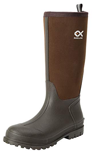 Duck and Fish Men 16" Fishing Hunting Neoprene Rubber Molded Outsole Knee Boot
