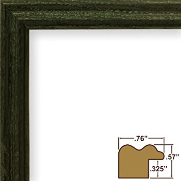 Craig Frames 200ASHGR 20 by 24-Inch Picture Frame, Wood Grain Finish, .75-Inch Wide, Green