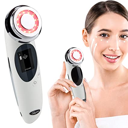 4 in 1 Face Massager,Glynee Daily Care Firming Vibration Facial Massage Beauty Device Face Eye Roller Machine Warm Deep Clean Face Lifting Tighten Anti Aging Device Promote Absorption