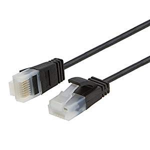 Ultra Thin Cat6a Ethernet Cable(2-Pack 16ft), CableCreation UTP 10 Gigabit 500MHz Patch Cable, Ultra Slim High Speed RJ45 LAN Network Extention Cord Compatible Modem, Router, Computer, 5m, Black