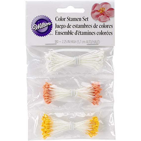 Wilton Flower Stamens, 2.25-Inch, Yellow, Orange and White, 180-Pack