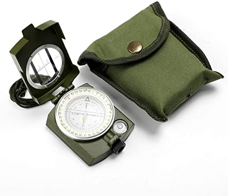 YEHOBU Survival Compass, Military Compass Hiking, Orienteering Lensatic Compass, Waterproof Navigation Compasses, Survival Emergency Luminous Sighting Compass