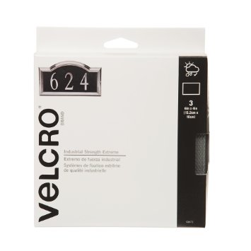 VELCRO Brand  - Industrial Strength - Extreme - 6 x 4 Strips 3 Sets - Titanium