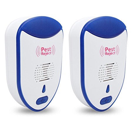 Augymer Ultrasonic Pest Repeller, 2 Pack Electronic Plug In Indoor Pest Control Ultrasonic for Mosquitoes, Mice, Ants, Roaches, Spiders, Bugs, Flies, Insects, Rodents