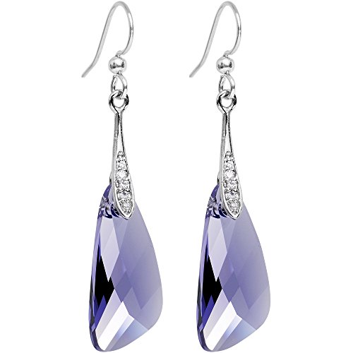 Body Candy Handcrafted Silver Plated Purple Inspire Dangle Earrings Created with Swarovski Crystals