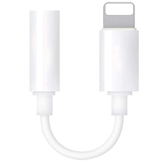 Headphone Jack Adapter for iPhone 3.5mm Earphone Adaptor compatible for iPhone Xs/Xs Max/XR/ 8/8 Plus/X/10/7/7 Plus Audio Splitter Accessories Music Aux Adapter headset Dongle 3.5mm Earbud Cable White